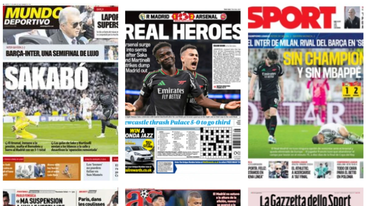 'Sakabó', 'Real Heroes'... las portadas del día después de la eliminación del Real Madrid