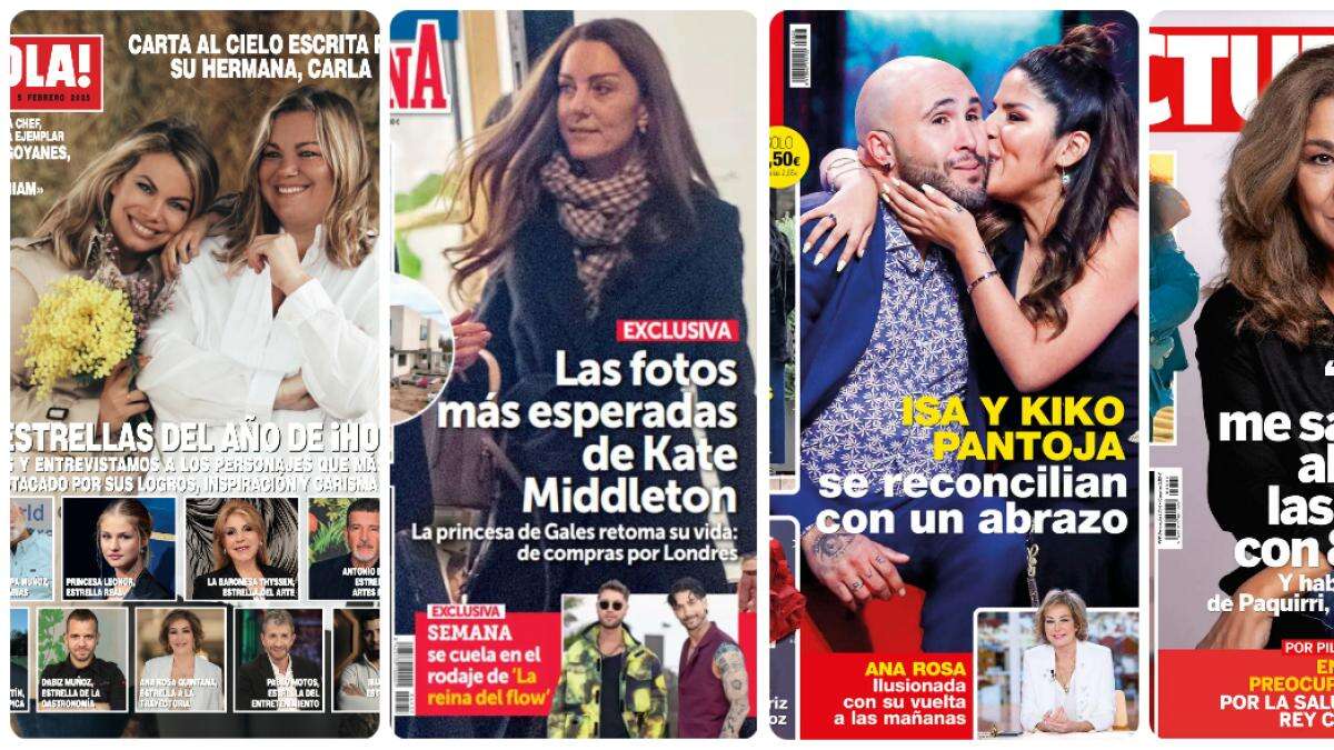 Carla y Caritina Goyanes, Kate Middleton, Kiko Rivera e Isa Pantoja y Lolita protagonizan las portadas