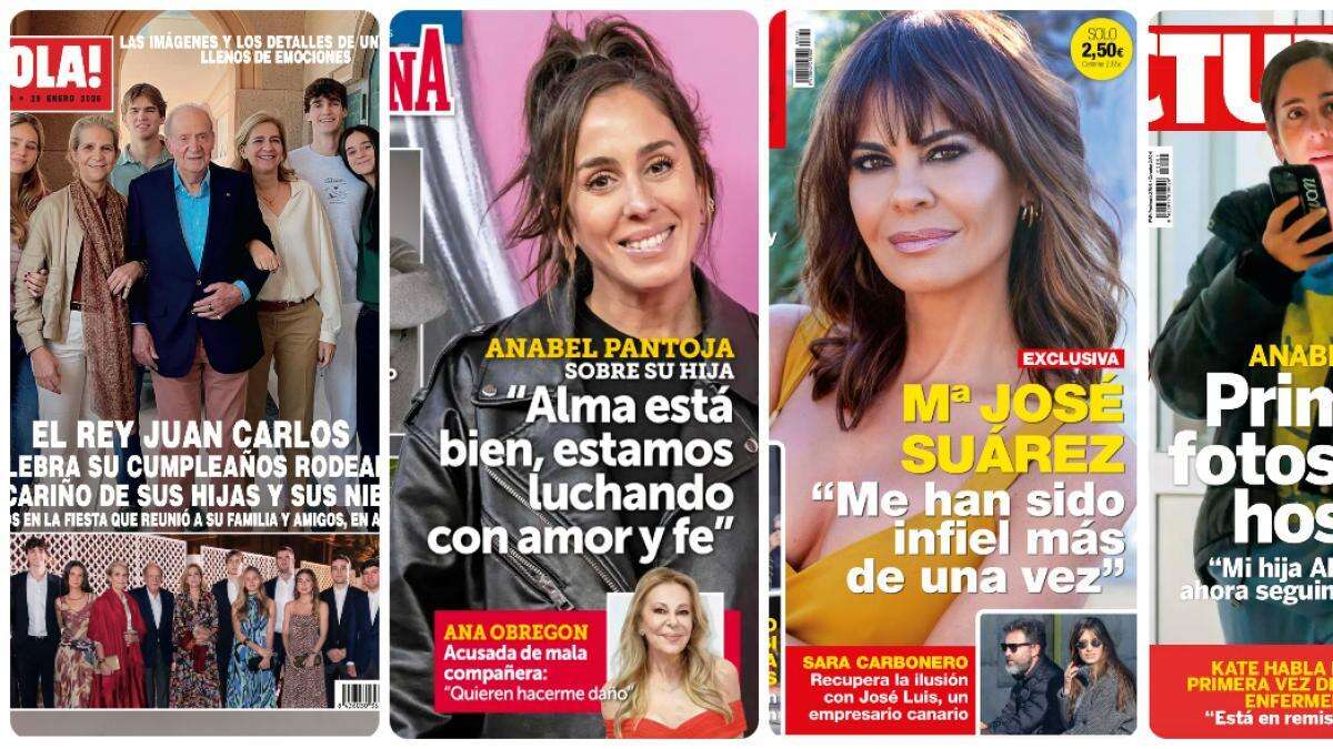 El rey Juan Carlos, María José Suárez y Anabel Pantoja protagonizan las portadas