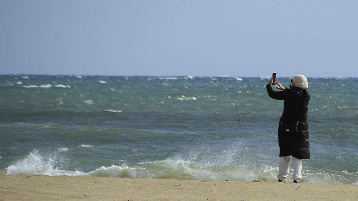 Mañana de frío y viento en la playa