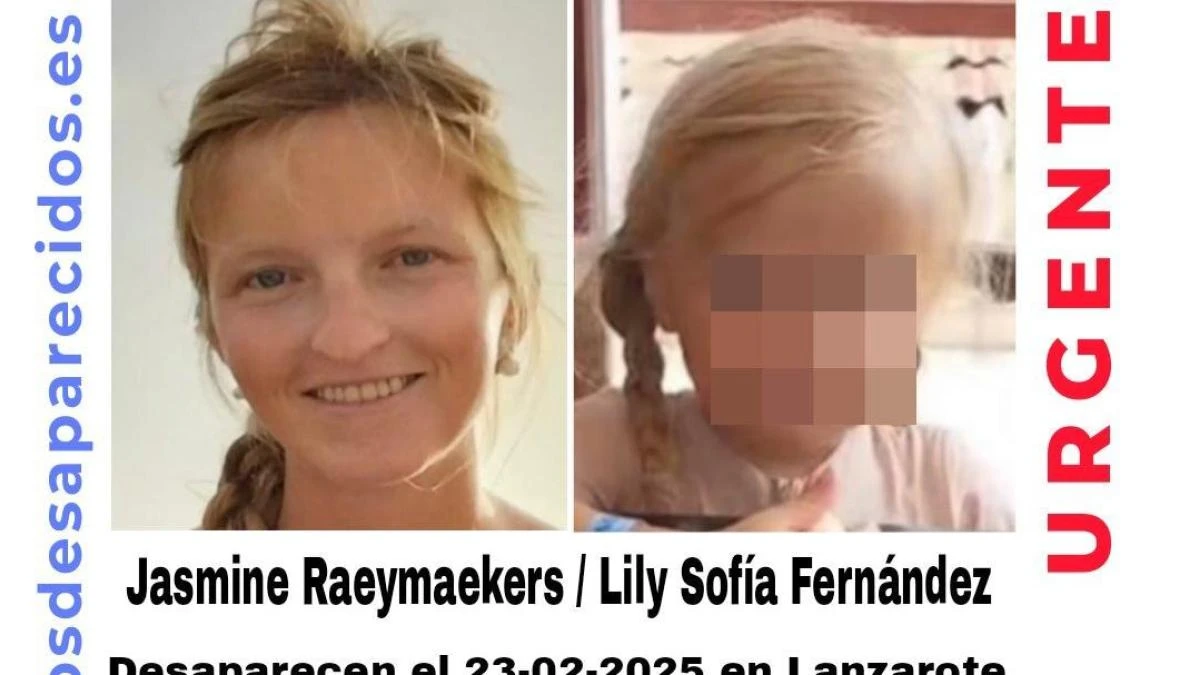 Se busca a Lily Sofía Fernández, de 3 años, desaparecida en Lanzarote por sustracción de su madre, Jasmine Raeymaekers, de 30 años