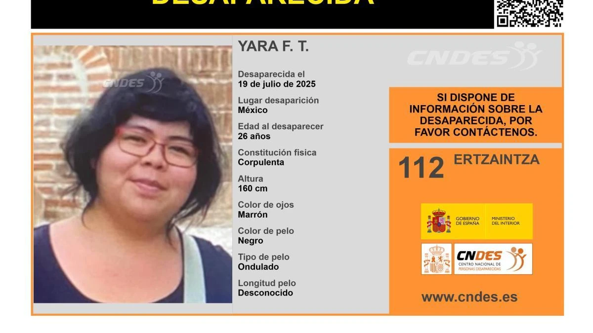 En paradero desconocido Yara F. T., una joven de 26 años desaparecida en México