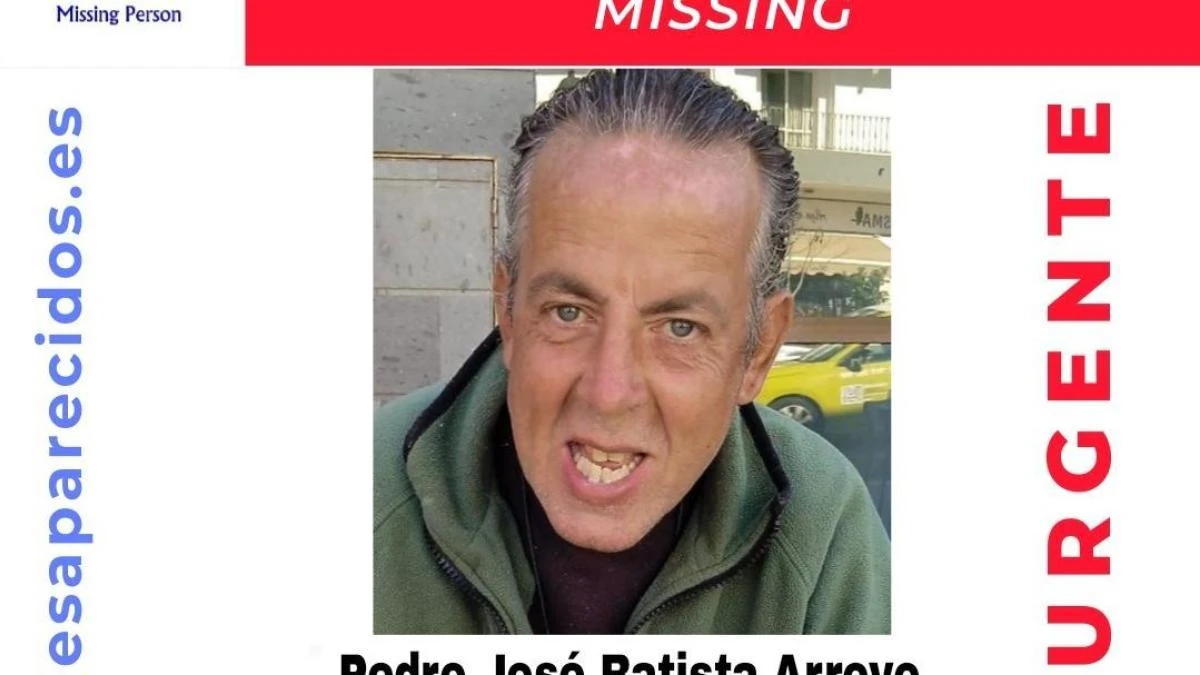 Activada un alerta para encontrar a Pedro José Batista Arroyo, un hombre de 55 años desaparecido en Las Palmas de Gran Canaria