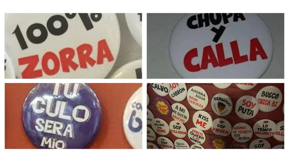 “Soy puta” o “Chupa y calla”, así son las polémicas chapas que se venden en fiestas de Bilbao