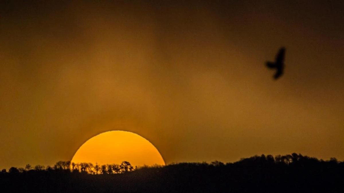 El escondite del sol en la calima