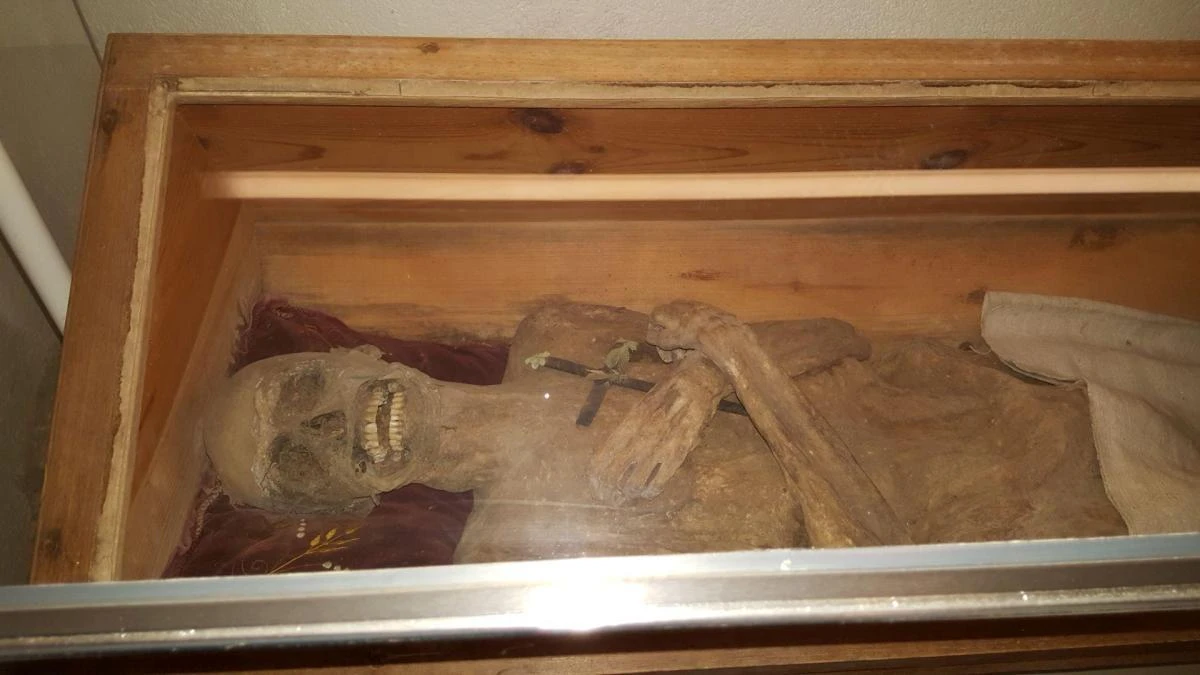 El cuerpo de un vicario del siglo XVIII en Austria al que embalsamaron introduciéndole trozos de madera y pedazos de tela por el ano