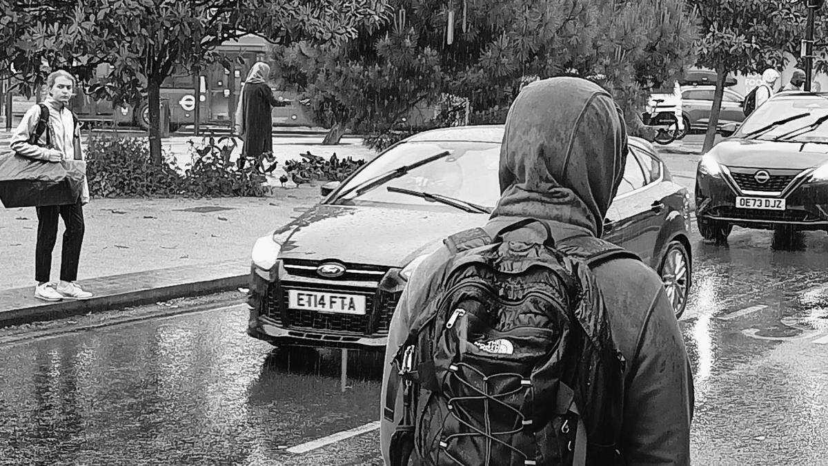 Lluvia 'black and white' en Londres