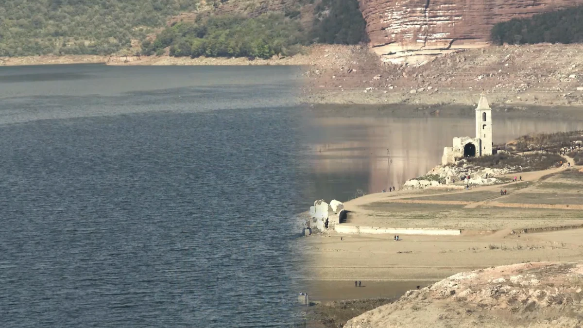 Las imágenes del gran cambio del pantano de Sau en tres meses hasta dejar atrás la sequía