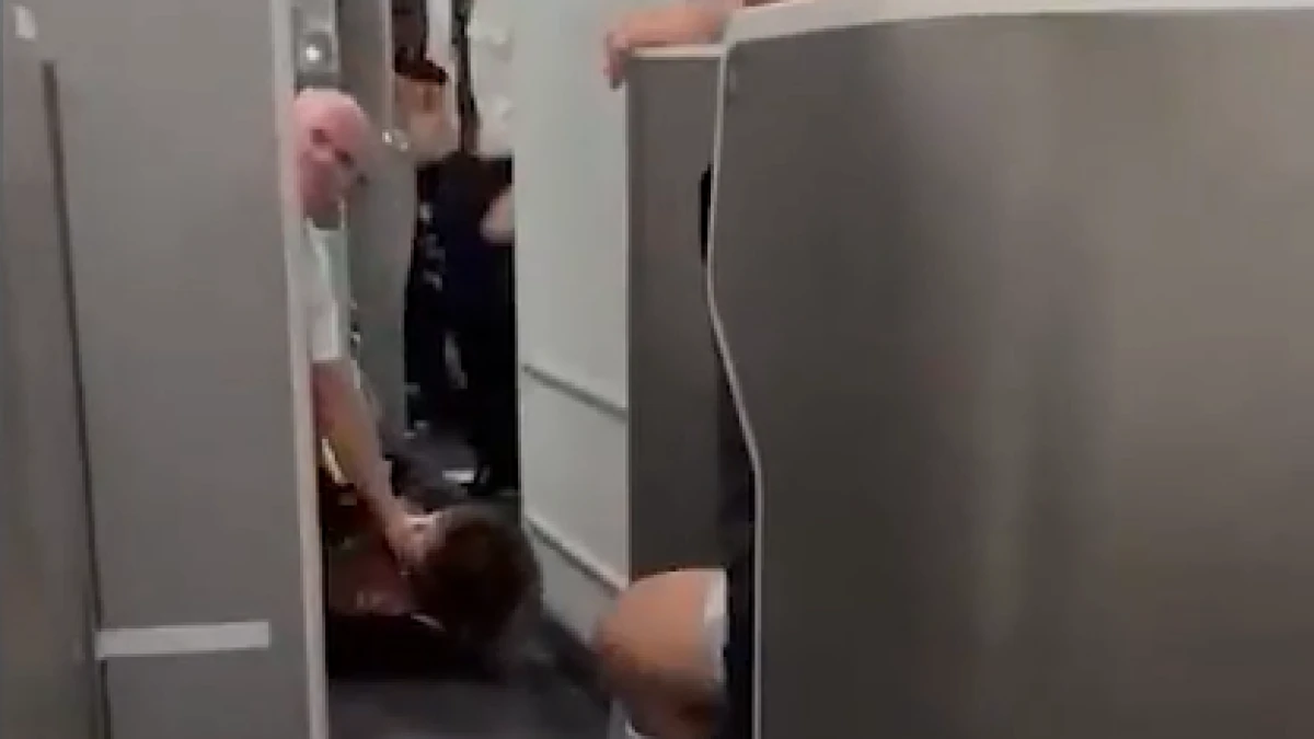 El personal de un avión tira al suelo a una pasajera que intentaba entrar a la cabina del piloto