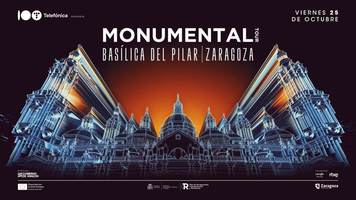 Monumental Tour aterriza en Zaragoza: electrónica y arte digital para poner en valor el Pilar