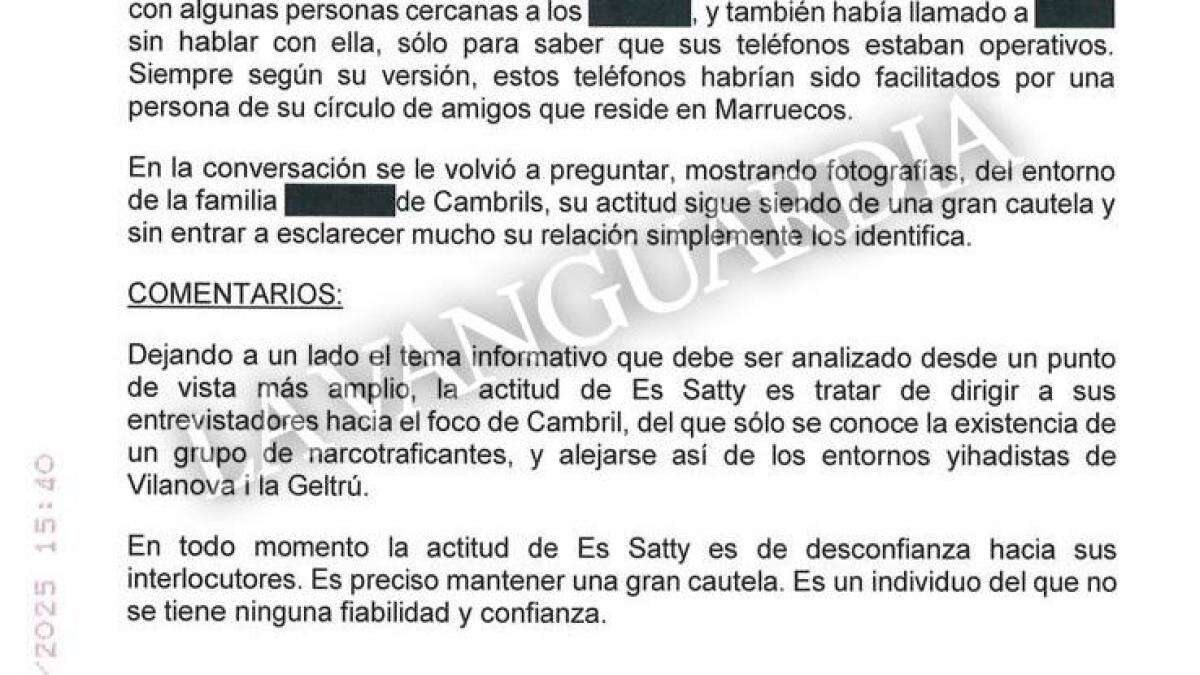 Los informes desclasificados del CNI sobre Es Satty: “No tiene ninguna fiabilidad y confianza”