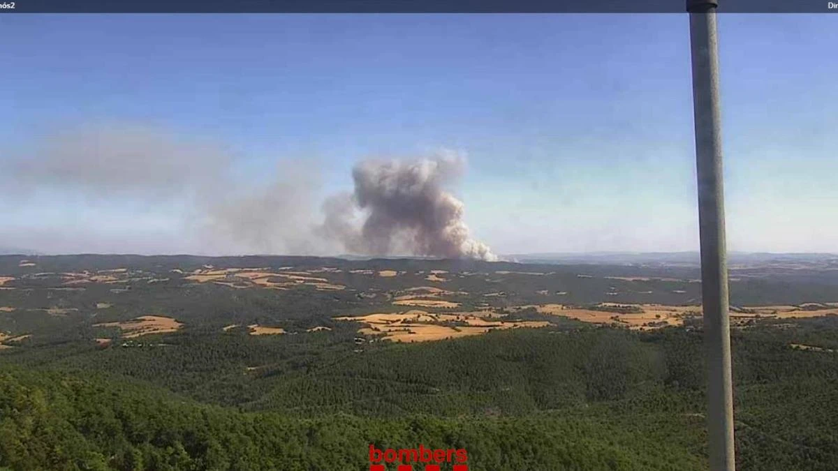 Un incendio en Sant Pere Sallavinera ocupa a 25 dotaciones de Bombers
