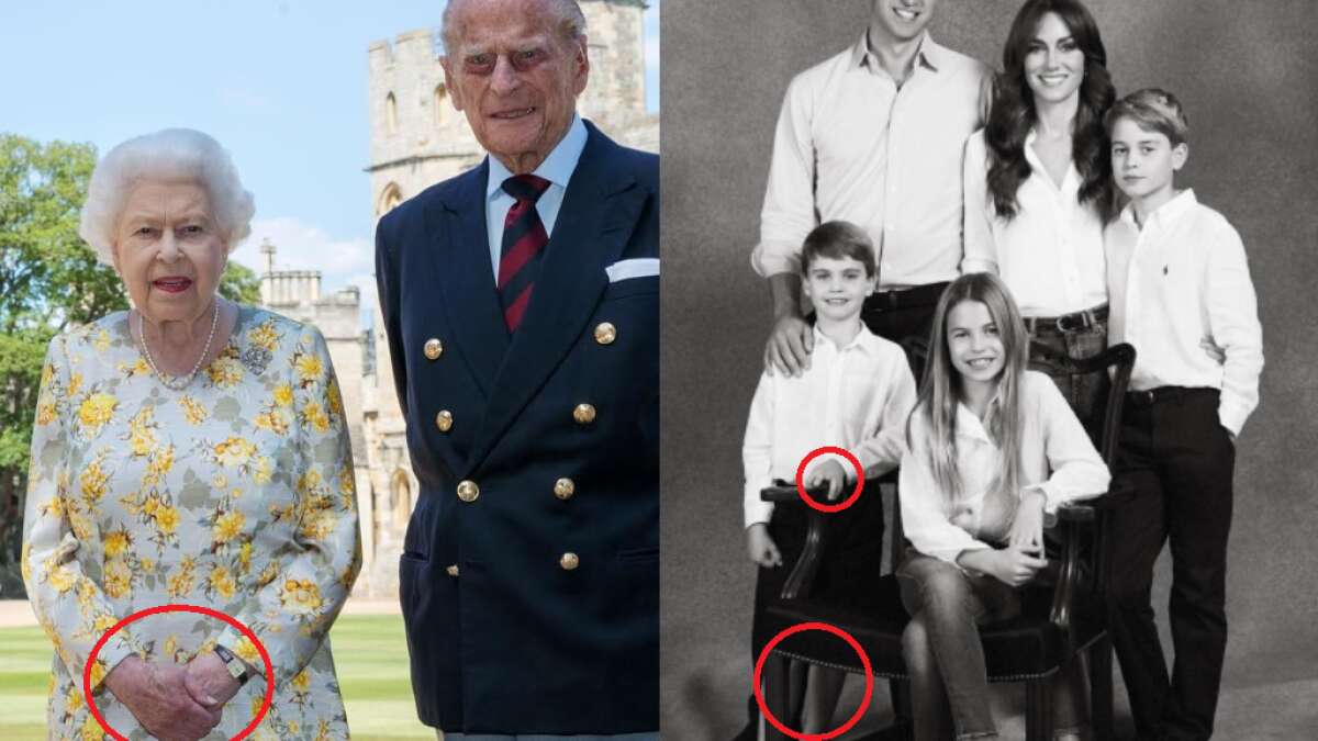 Otros casos de Photoshop en la familia real británica: Isabel II y varias con los hijos de Kate