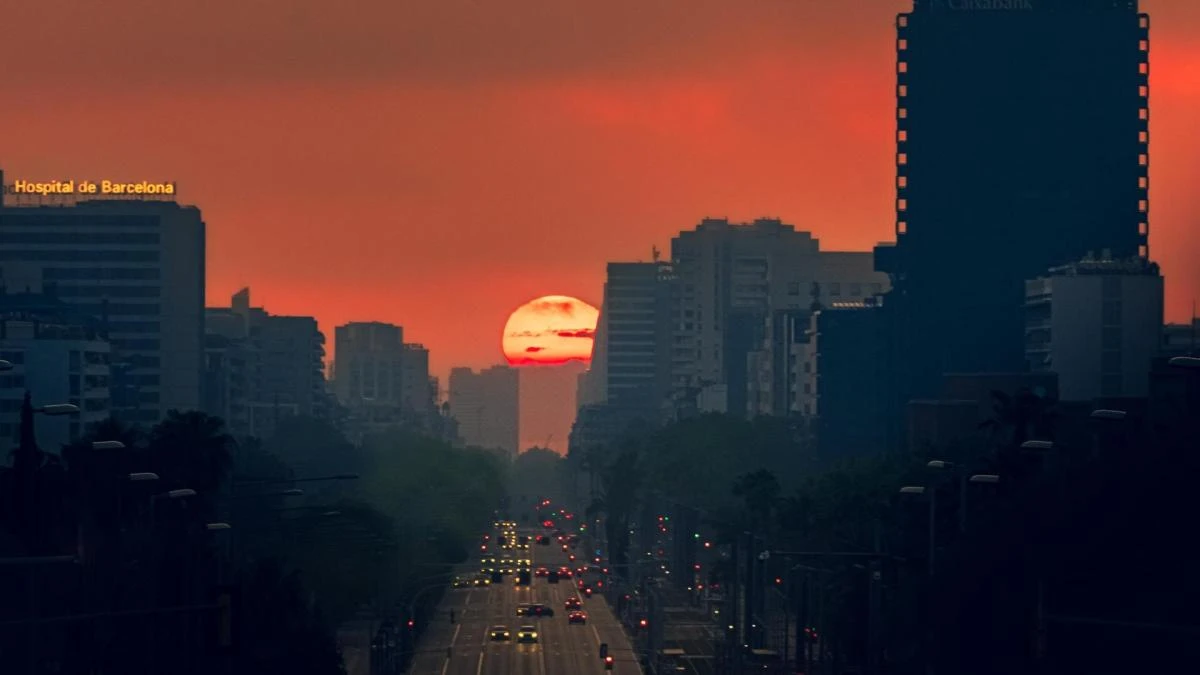 El gran sol de la Diagonal de Barcelona