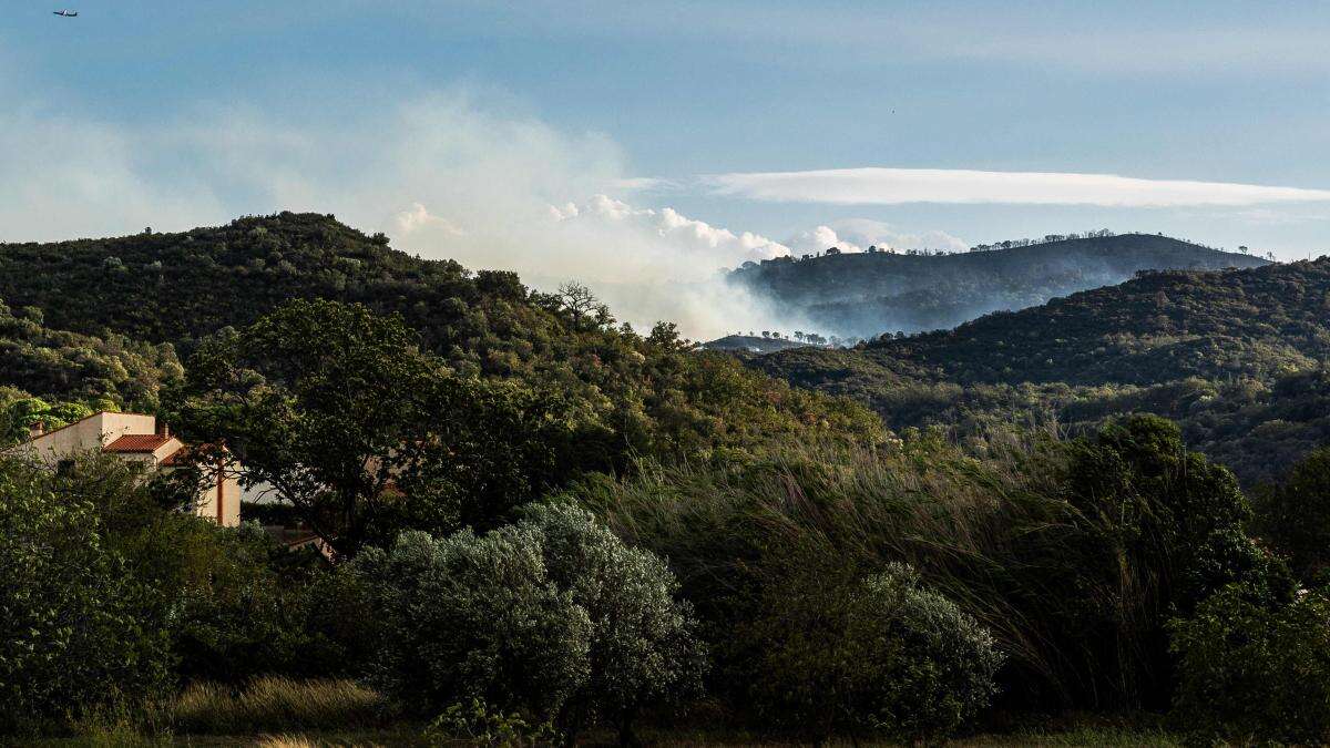 Desalojan tres pueblos del Canigó por un incendio virulento empujado por la tramontana