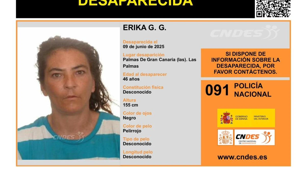 Sin rastro de Erika G. G., una mujer de 46 años desaparecida en Las Palmas de Gran Canaria