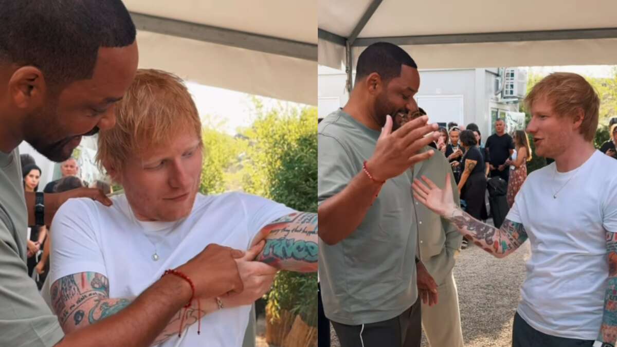 Ed Sheeran le enseña a Will Smith su tatuaje de 'El Príncipe de Bel-Air'