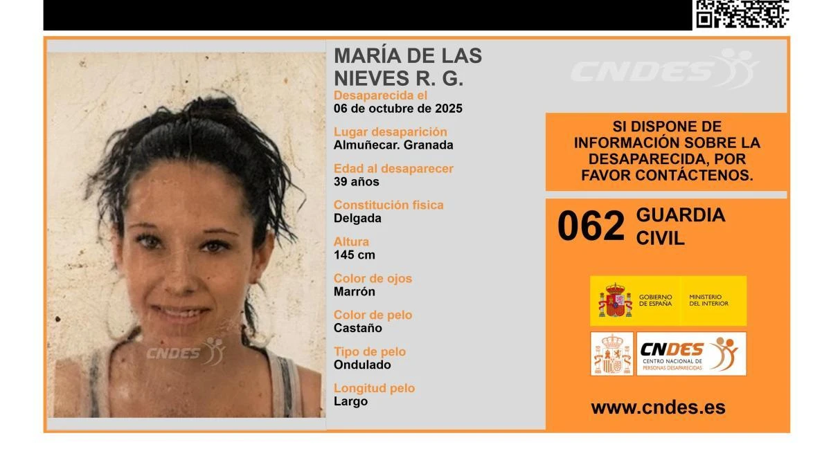 Se busca a María de las Nieves R. G., una mujer de 39 años desaparecida en Granada