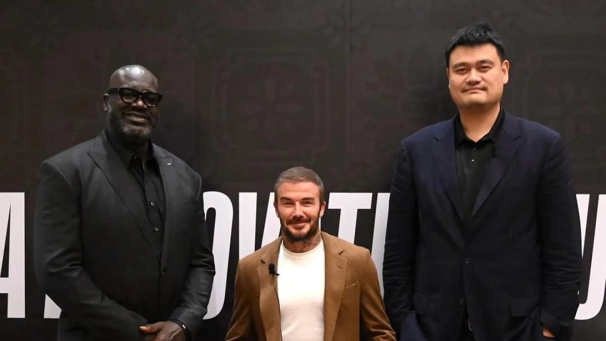 La hilarante foto de David Beckham con las leyendas de la NBA Shaquille O’Neal y Yao Ming: ”3 leyendas”