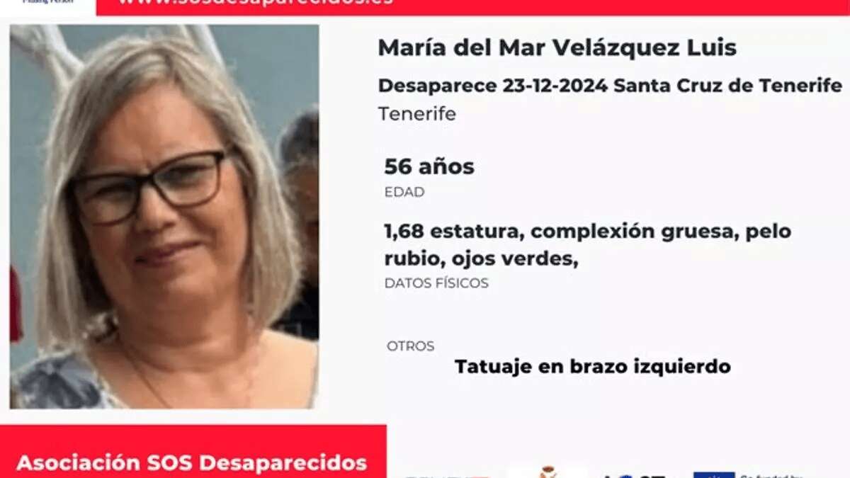 Alerta para encontrar a María del Mar: una mujer de 56 años desaparecida en Tenerife