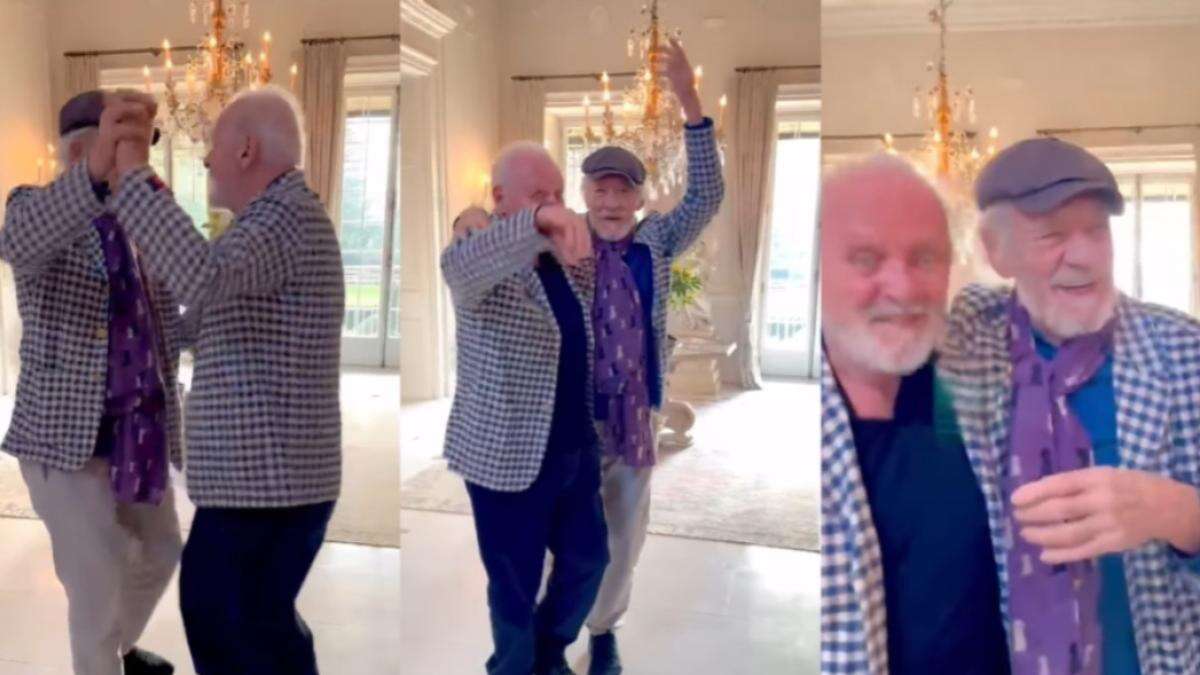 Anthony Hopkins baila con Ian McKellen para celebrar su recuperación