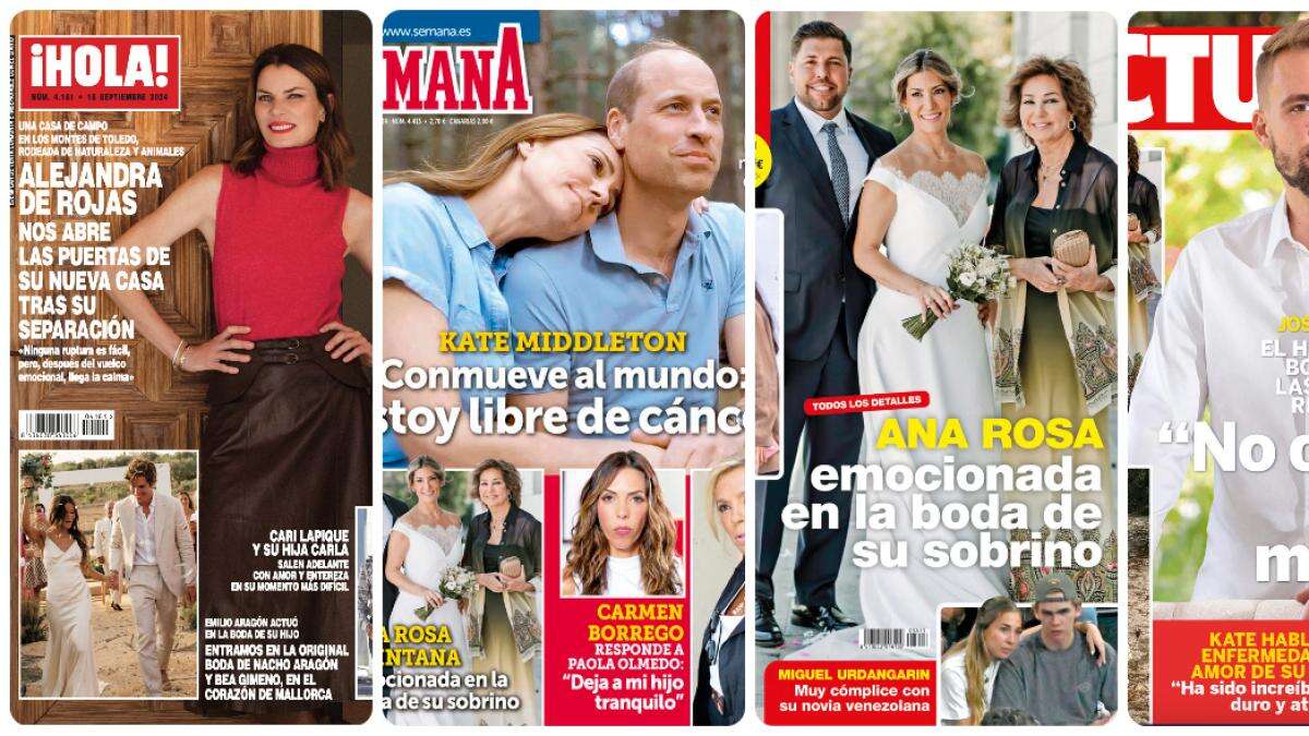 Alejandra de Rojas, Kate Middleton, Ana Rosa, y José Mª Almoguera protagonizan las portadas