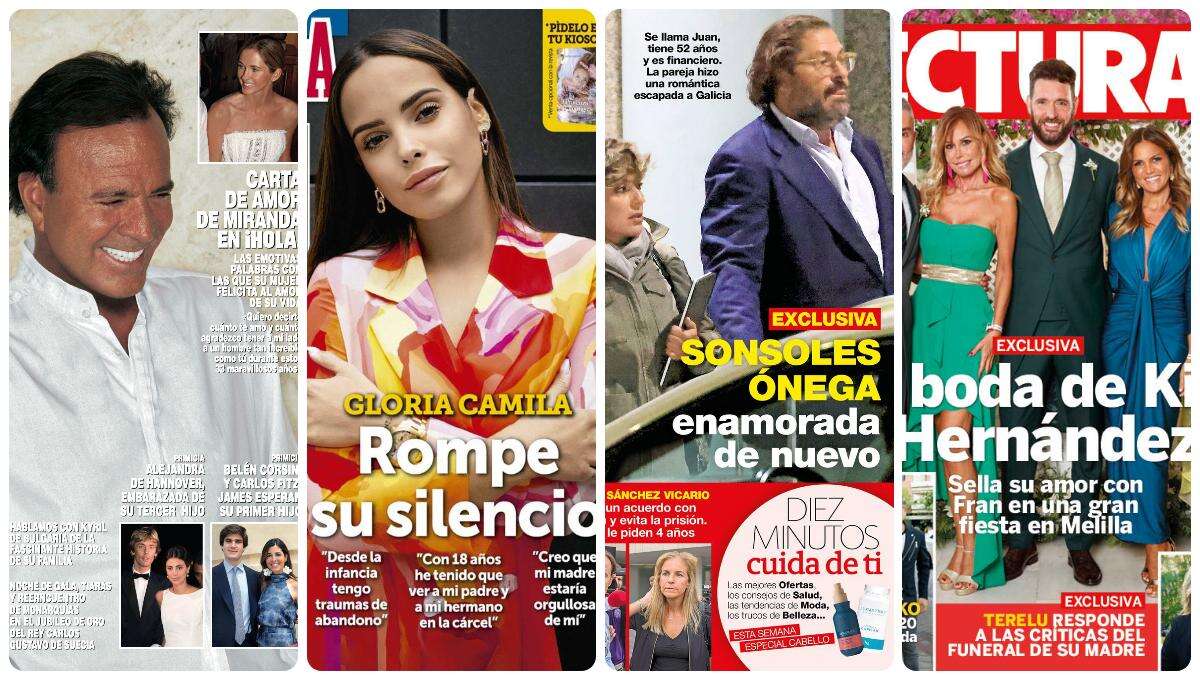 Julio Iglesias, Gloria Camila, Sonsoles Onega y Kiko Hernández protagonizan las portadas