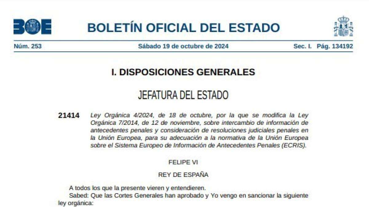 El BOE publica la ley que beneficia a etarras, que entrará en vigor dentro de 20 días