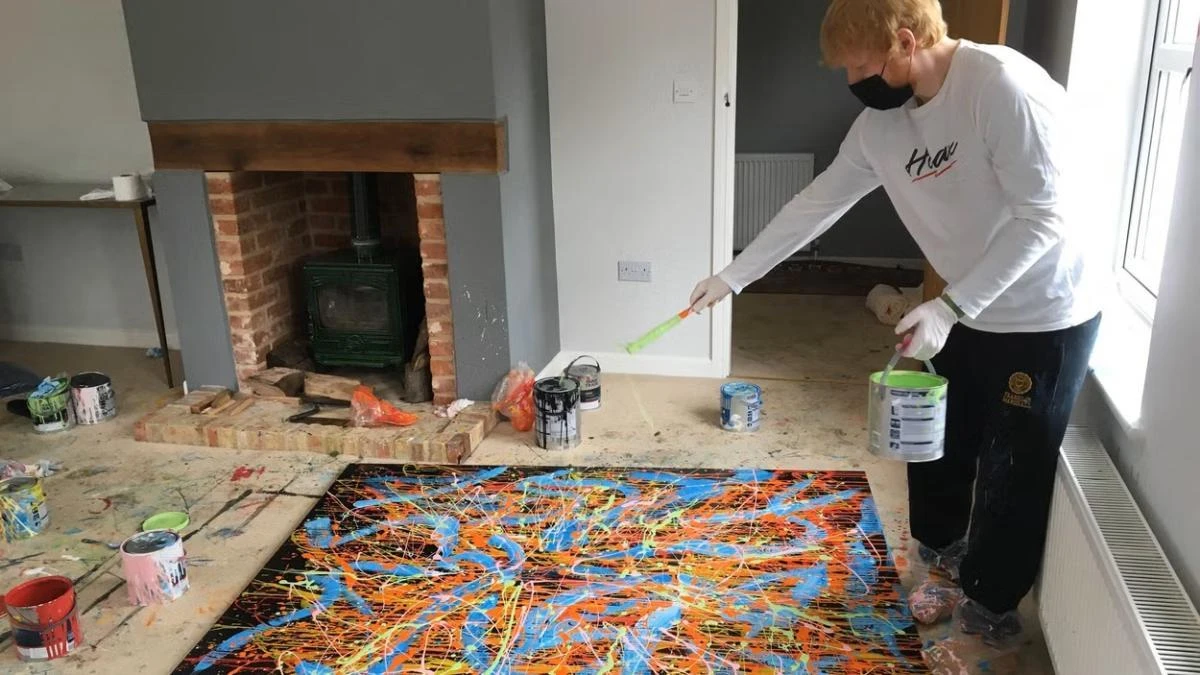 Ed Sheeran pondrá a la venta sus pinturas al estilo de Pollock para la caridad