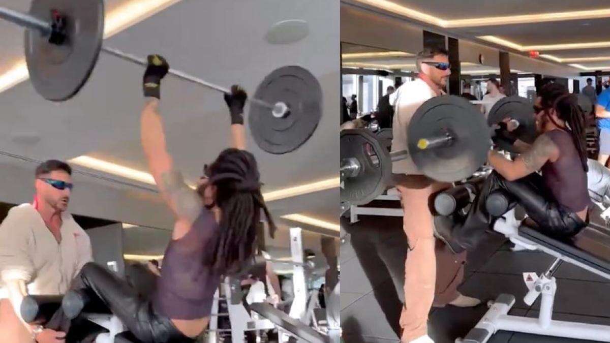 Lenny Kravitz causa sensación en el gimnasio con pantalón de cuero y botas: 