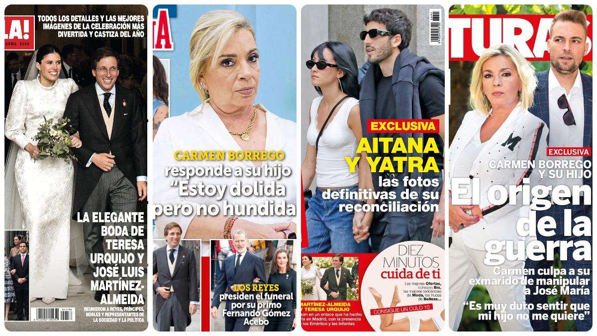 La boda de Martínez Almeida, Aitana con Sebastián Yatra y Carmen Borrego protagonizan las portadas