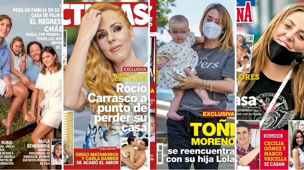 Chábeli Iglesias, Toñi Moreno, Paula Echevarría, Rocío Carrasco y Rocío Flores protagonizan las portadas