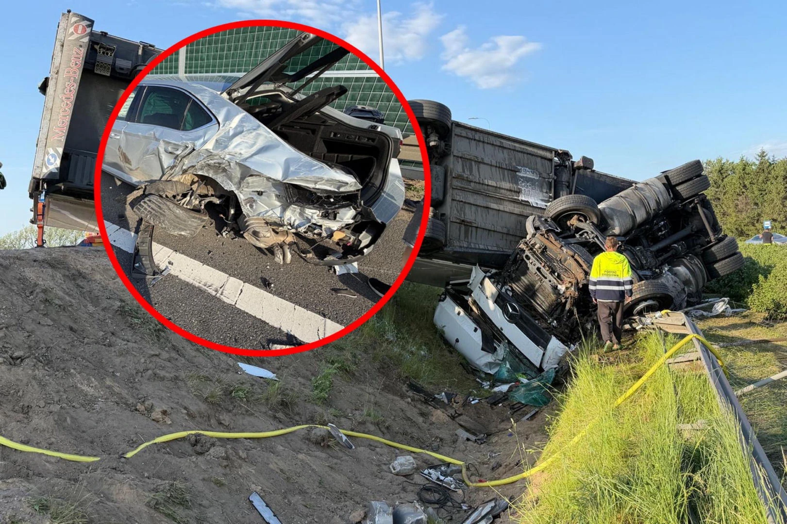 Utrudnienia na S8 Groźny wypadek na S8. Ciężarówka na boku, na miejscu służby