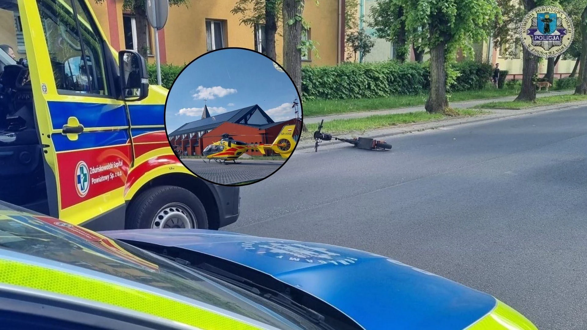Poważny wypadek Dwóch nastolatków przewróciło się na hulajnodze. Jednego zabrała karetka, drugiego śmigłowiec