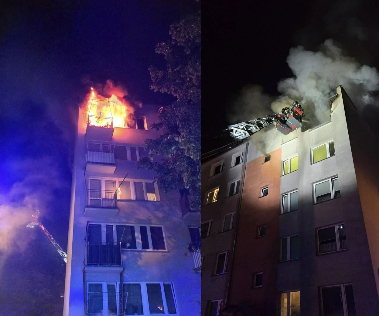 pożar Ogień doszczętnie strawił mieszkanie na piątym piętrze! Dramat
