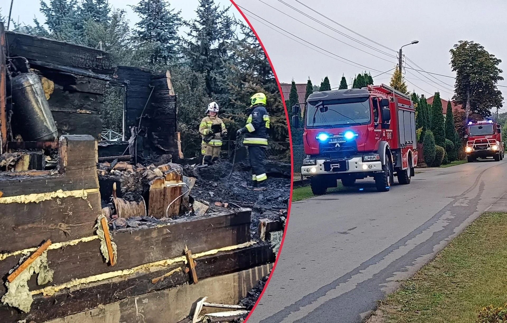 KOSZMAR Tragiczny pożar drewnianego domu pod Terespolem. Nie żyje ojciec i syn