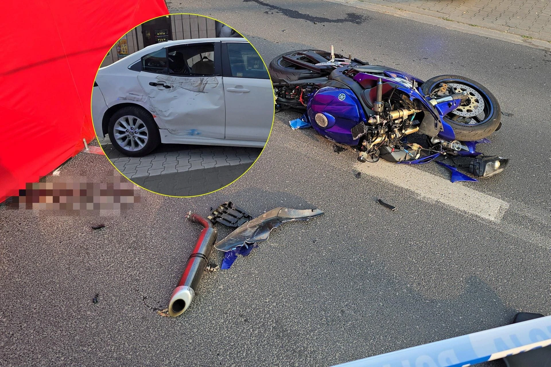 DRAMATYCZNY WYPADEK Nie żyje motocyklista. Nie miał szans w zderzeniu z osobówką