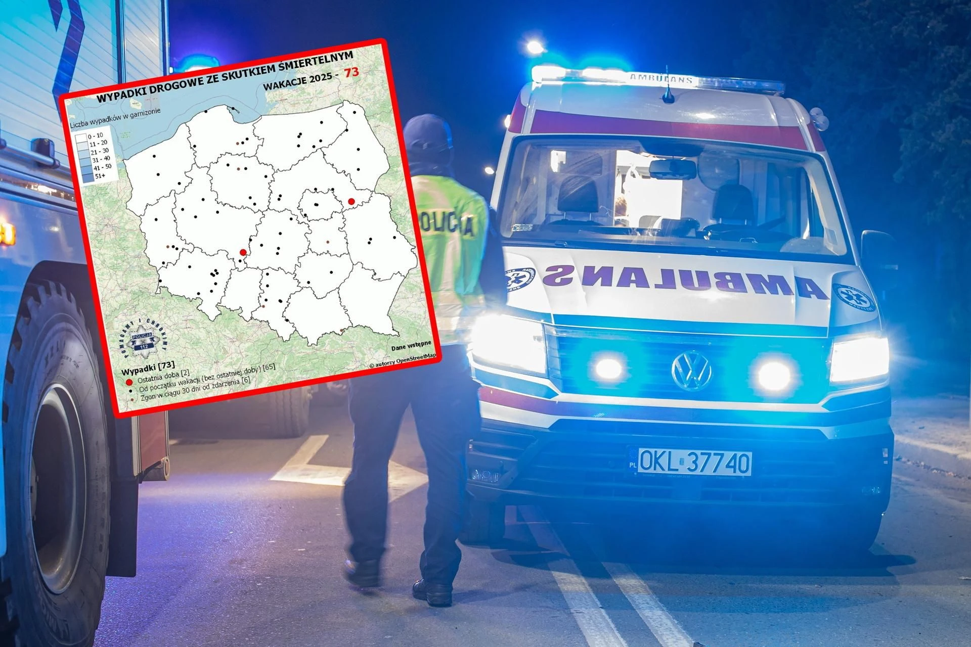 Szok! Mapa wypadków drogowych w wakacje 2025