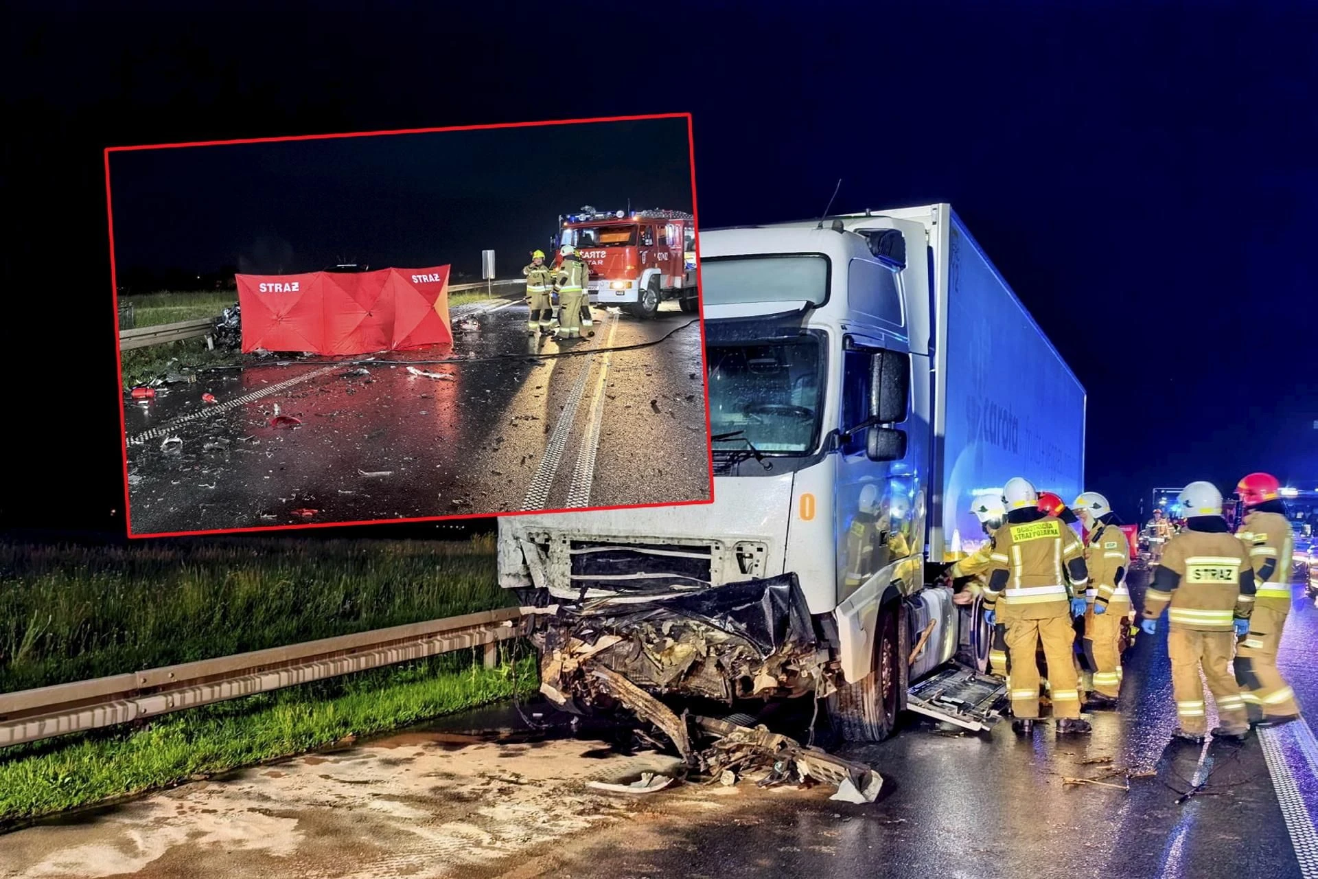 Tragedia na drodze Huknął w osobówkę i wjechał pod tira! 28-latek z BMW nie miał żadnych szans [ZDJĘCIA]