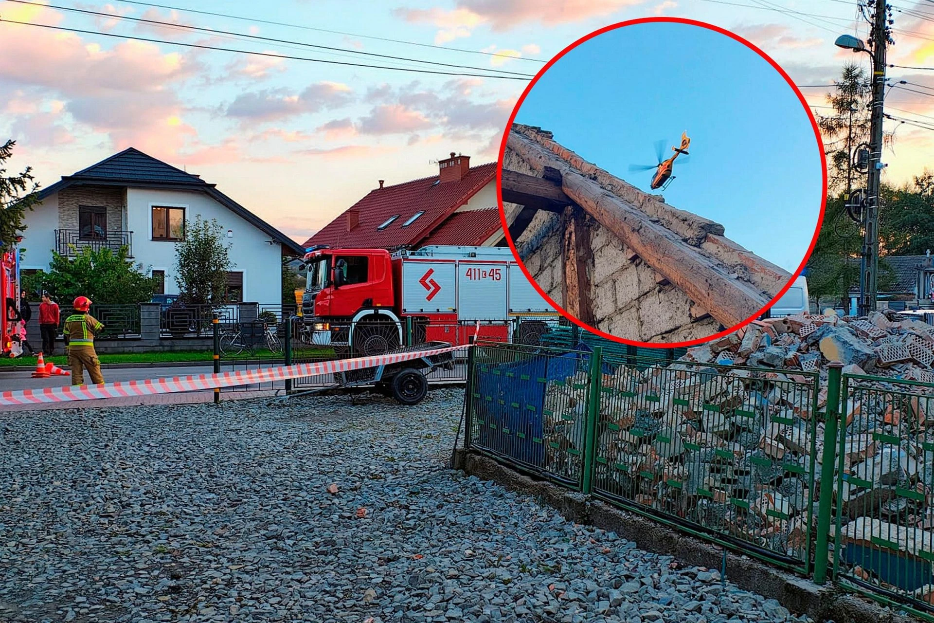 Sprawę bada policja Zawalił się komin, 26-latek nie żyje! Śmiertelny wypadek w czasie prac budowlanych pod Brzeskiem