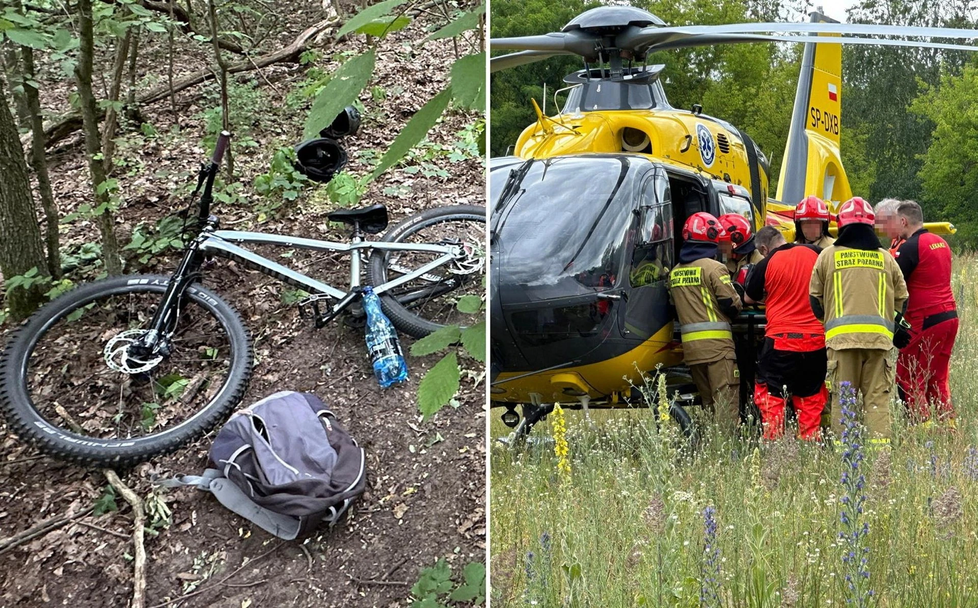 Dramat Dramat na Bielanach. Nastolatek wywrócił się na rowerze. W akcji śmigłowiec LPR