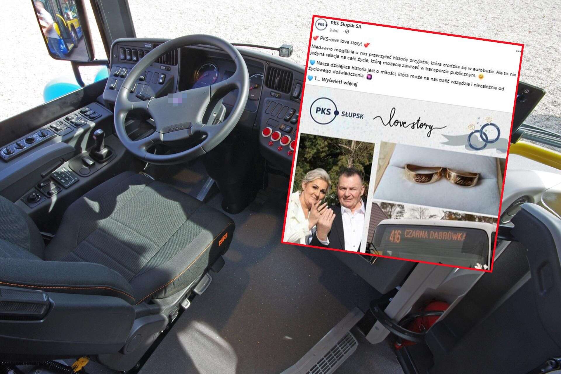 Piękna historia! Poznali się w autobusie. Pan Marek zakochał się w swojej pasażerce