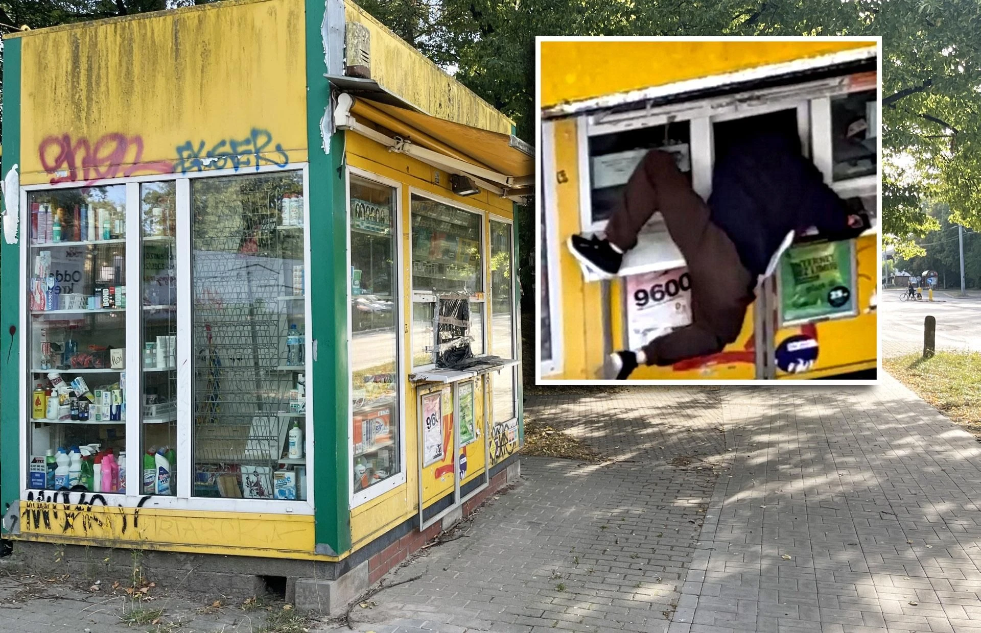 To nie mogło się udać 22-latek włamał się do kiosku. Nagrała go kobieta myjąca okna