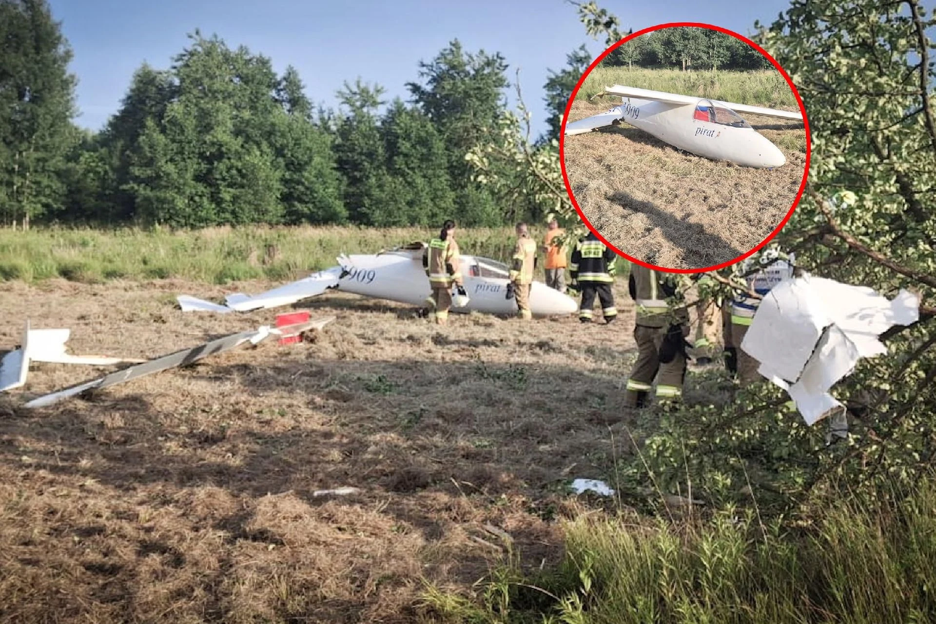 Wypadek lotniczy Szybowiec runął na ziemię. Pilot wymknął się przeznaczeniu