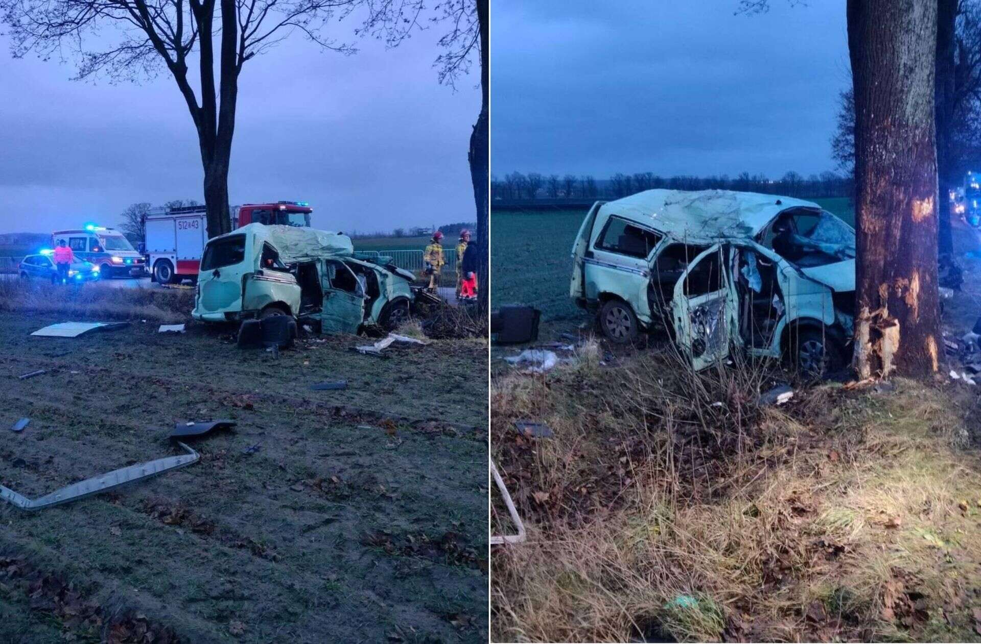 Tragedia pod Oleśnicą Dwóch 18-letnich uczniów zginęło w wypadku. Jechali busem na zbiórkę