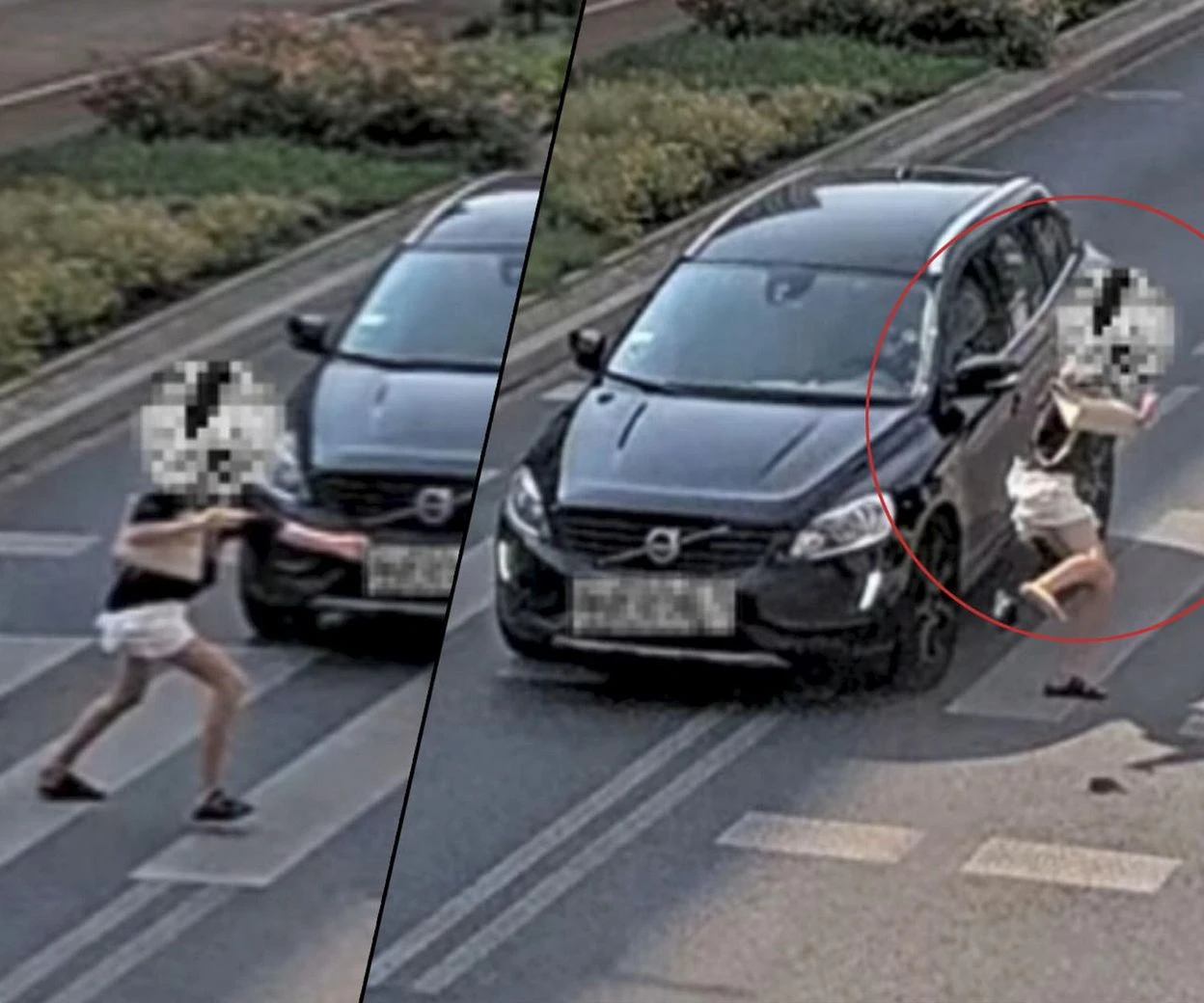 Przerażający wypadek! Weszła na przejście, patrząc w telefon, ale volvo nie zwolniło! Szokujące nagranie. …