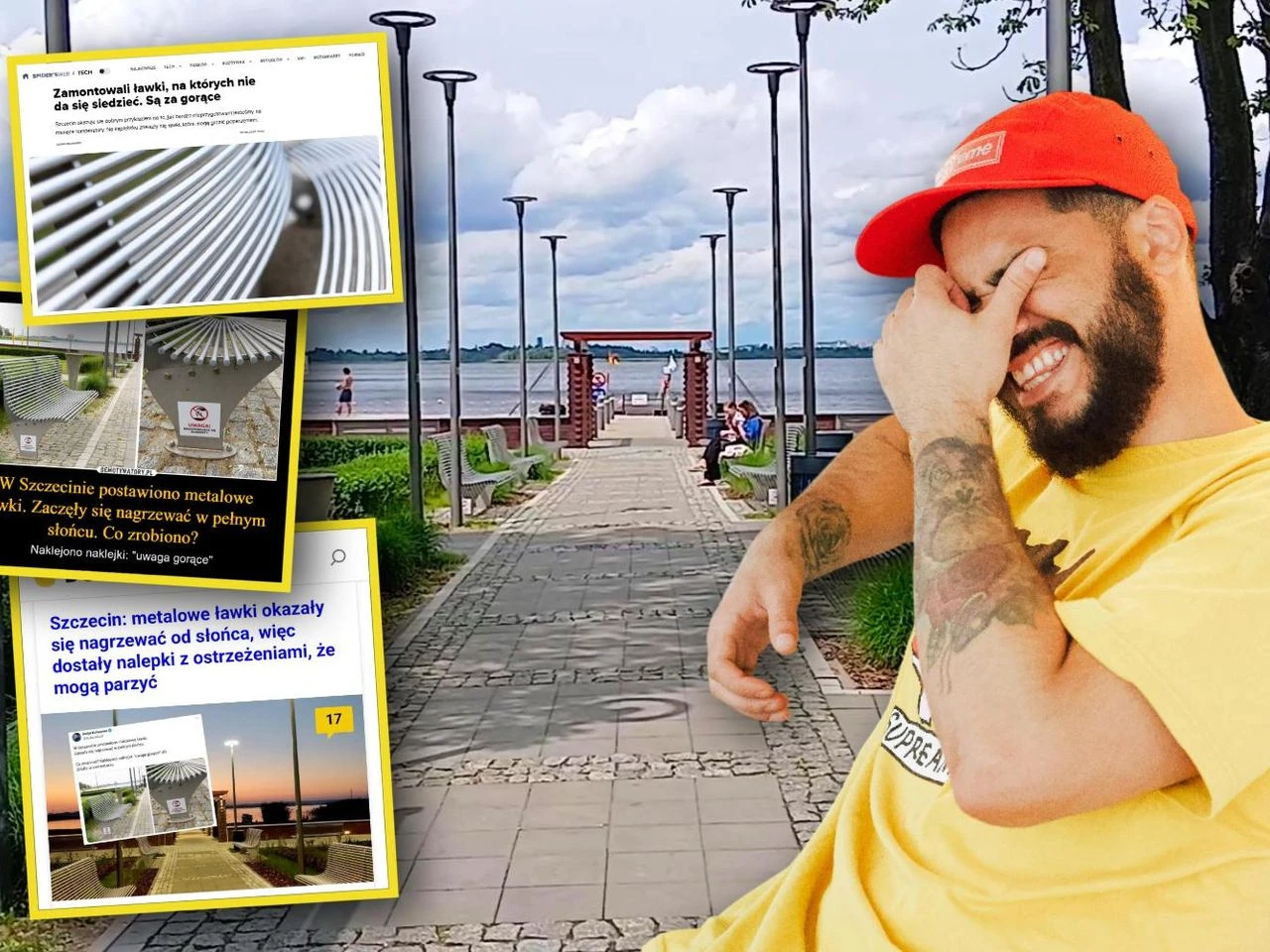 Absurd Szczecińskie kąpielisko stało się memem. Z absurdalnych ławek śmieje się już cała Po…