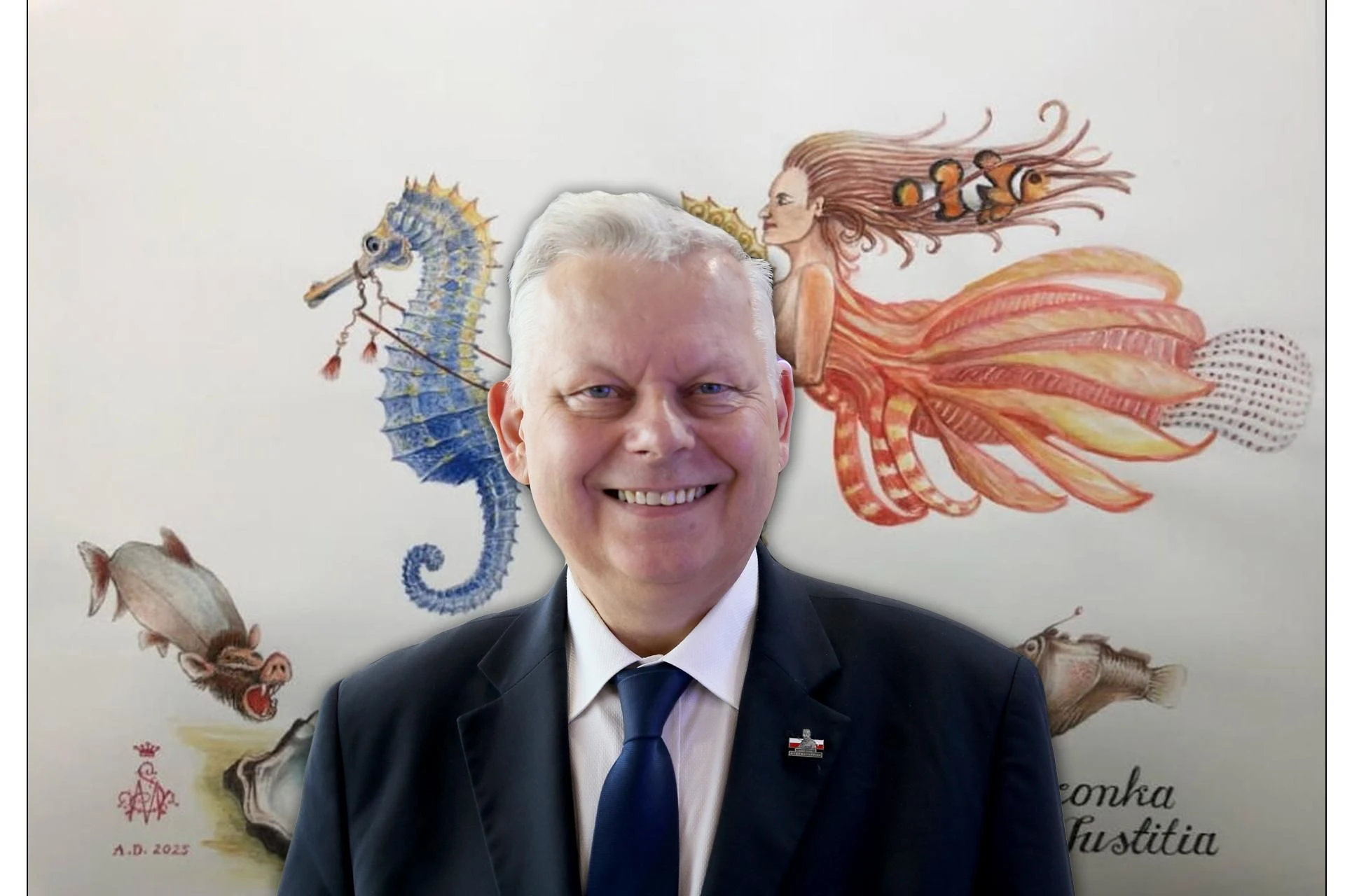 Zachwycające rysunki polityka PiS Poseł Marek Suski stworzył nowe dzieła! W tym alegorię prawa i sprawiedliwości [GALERIA]