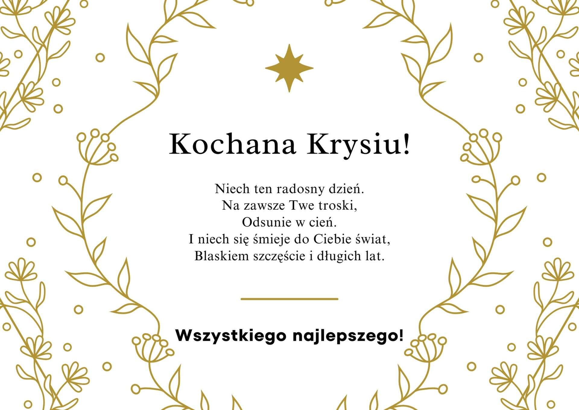 Imieniny Krystyny Eleganckie życzenia na imieniny Krystyny. Piękne teksty i wierszyki do wysłania