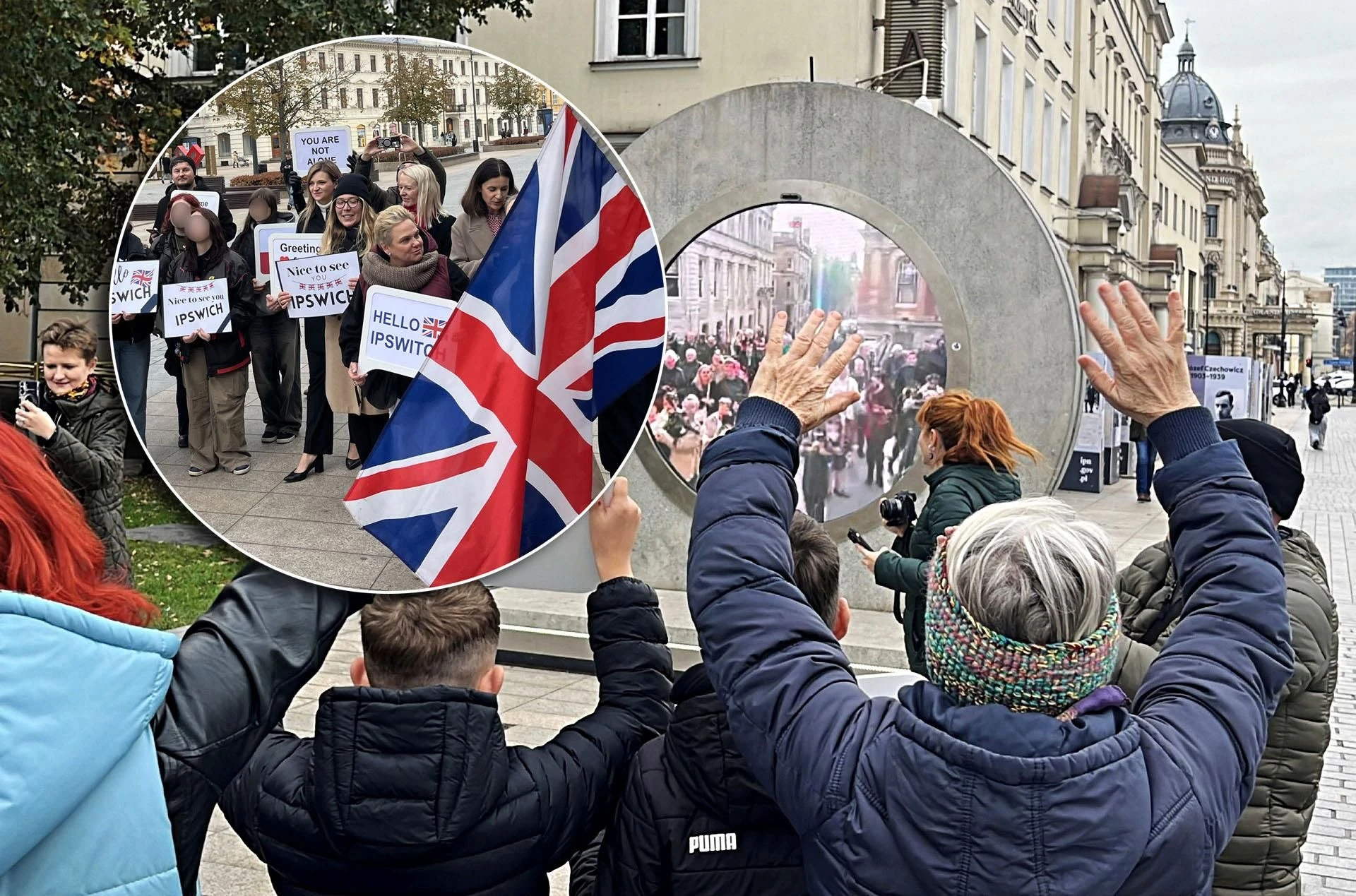 Atrakcja turystyczna Lublin połączył się z Wielką Brytanią! Portal na Placu Litewskim pokazuje teraz Ipswich